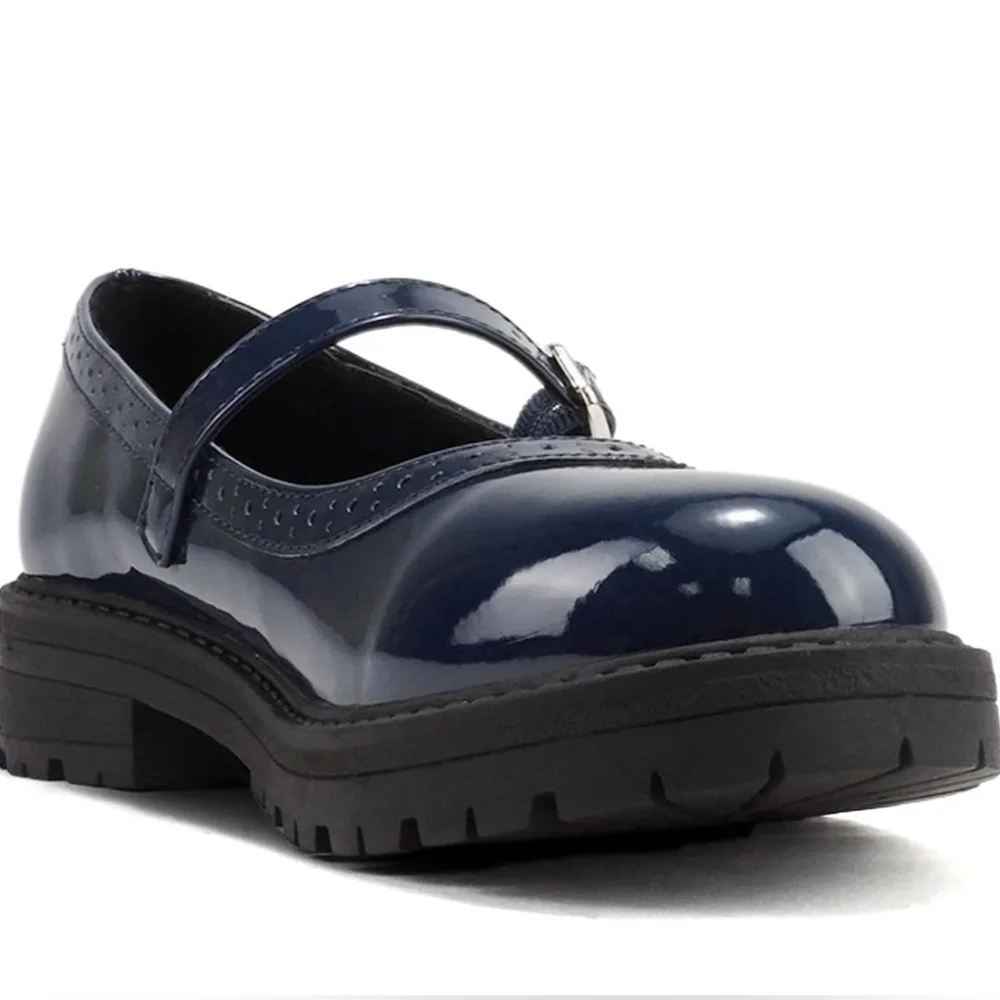 Soda Kids Navy Mary Jane Shoes